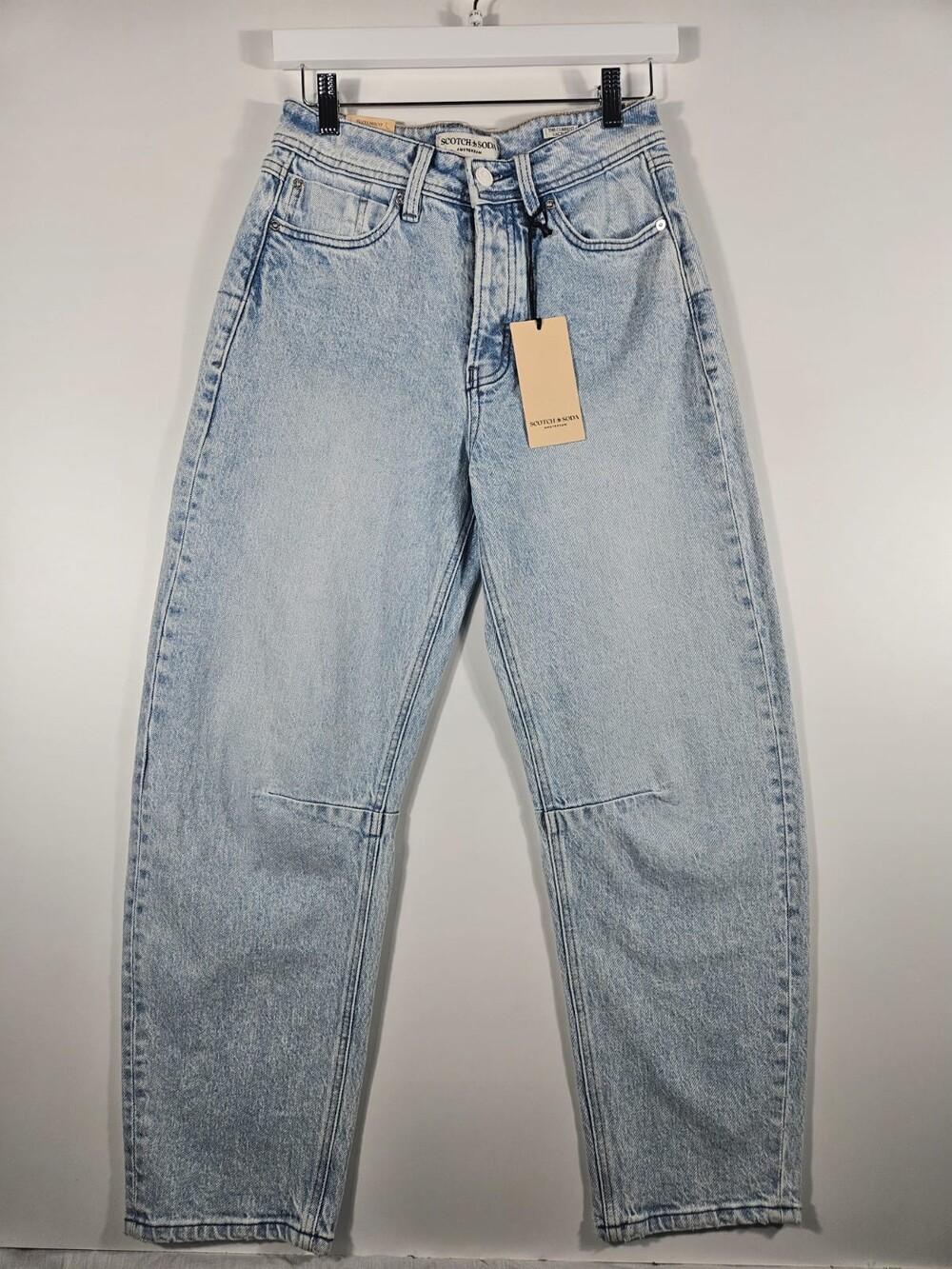 NWT Scotch & Soda The Current High Rise Barrel Jeans Size 26 Light Wash - Picture 2 of 8